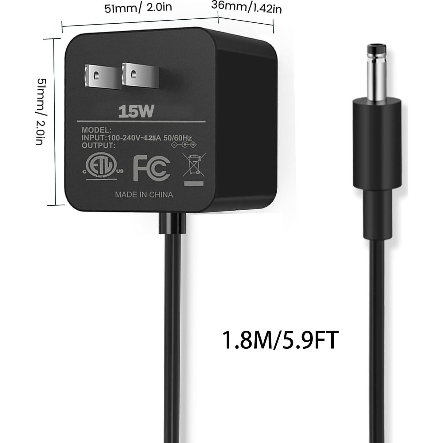 Adaptador de corriente 15W para Amazon Echo Dot y Fire TV