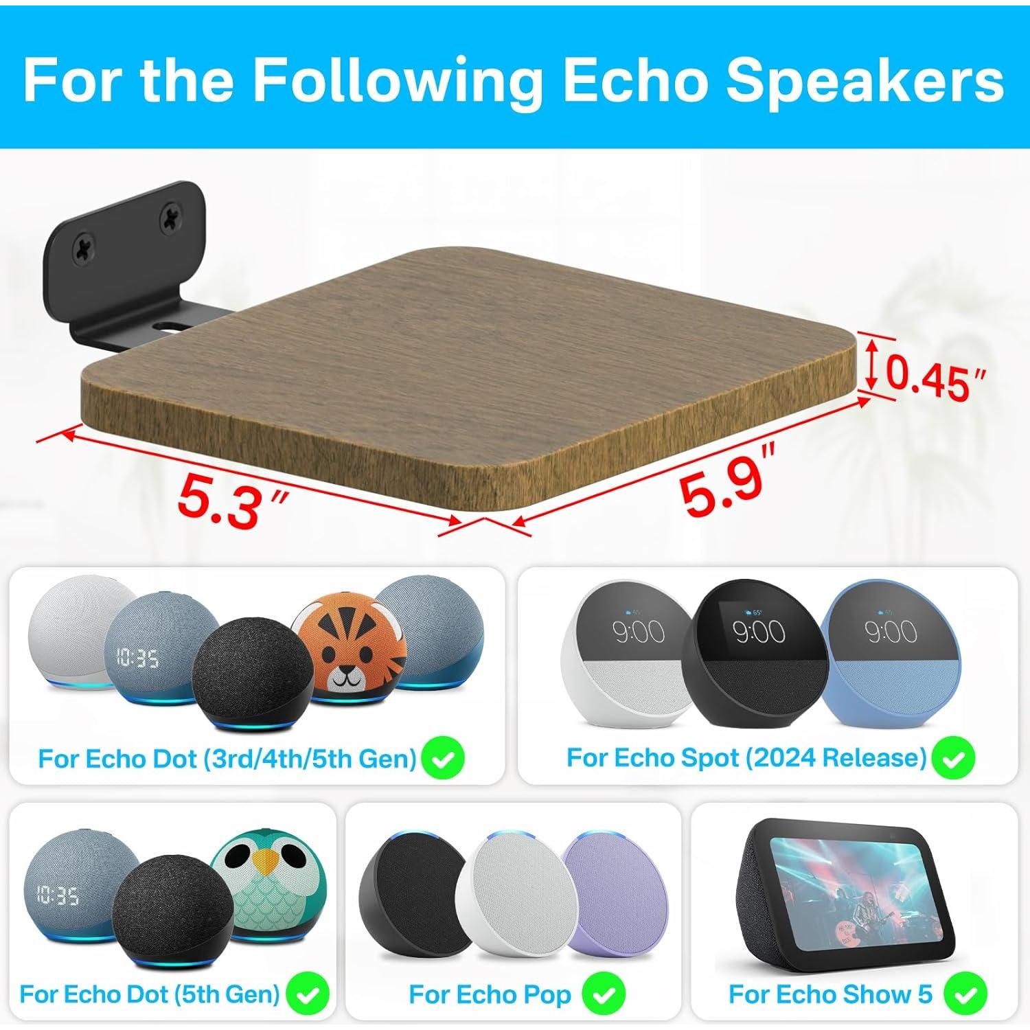 Soporte de pared ajustable Aiweiwa para altavoces Echo