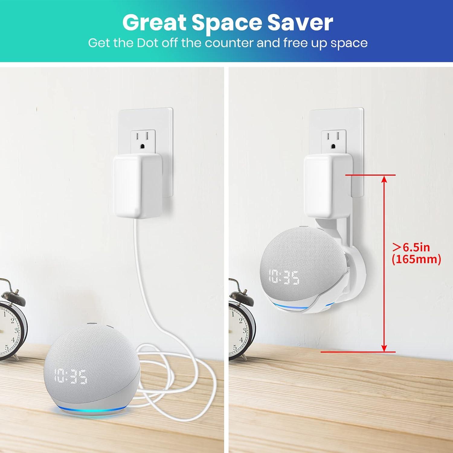 Soporte de Montaje en Pared FUQINTOP para Echo Dot 5ta Gen Blanco