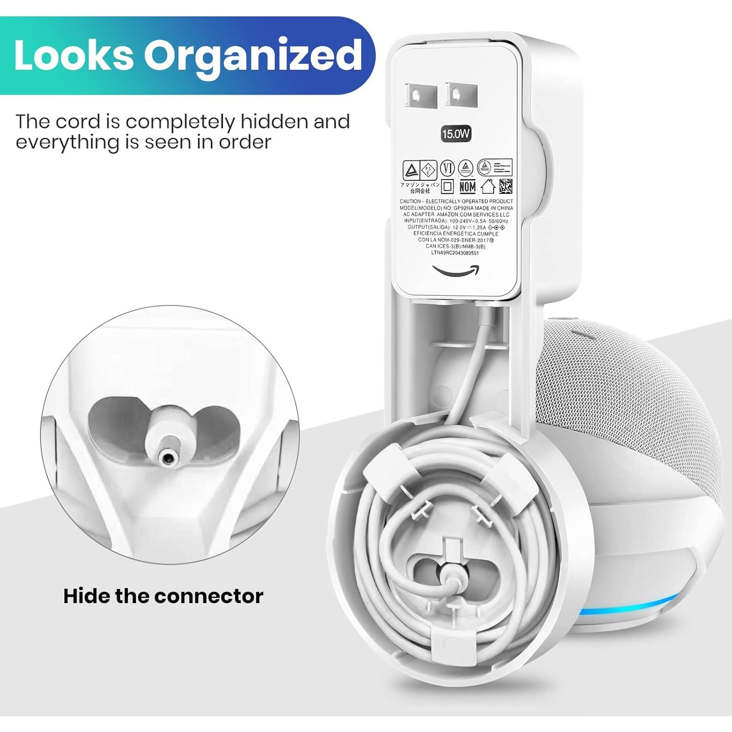 Soporte de Montaje en Pared FUQINTOP para Echo Dot 5ta Gen Blanco