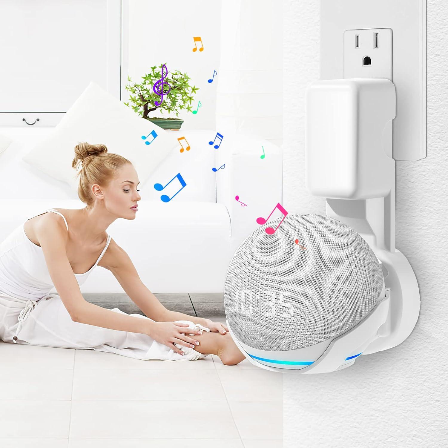 Soporte de Montaje en Pared FUQINTOP para Echo Dot 5ta Gen Blanco