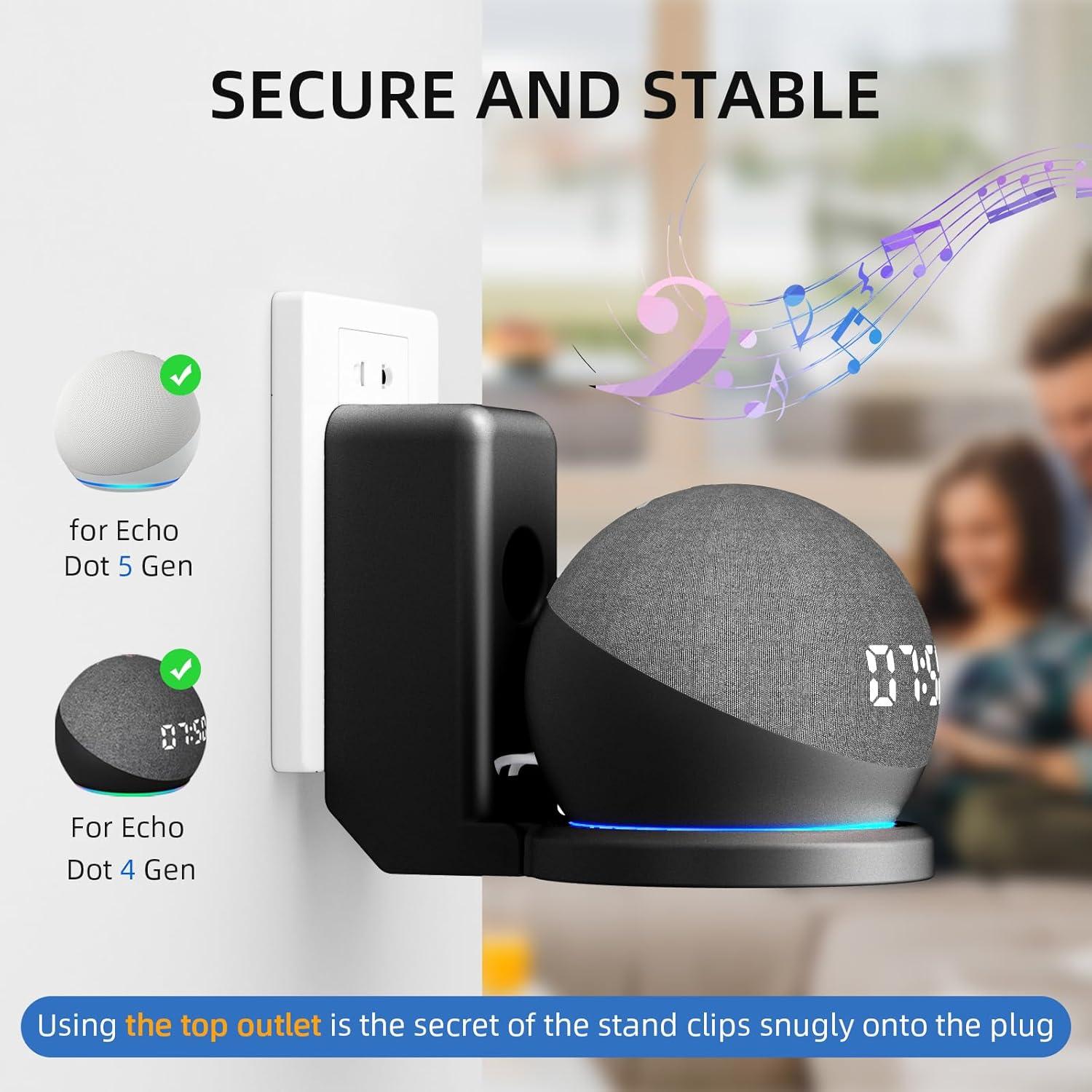 Soporte de Montaje en Pared AFGHOA para Echo Dot 5ta/4ta Gen - Negro