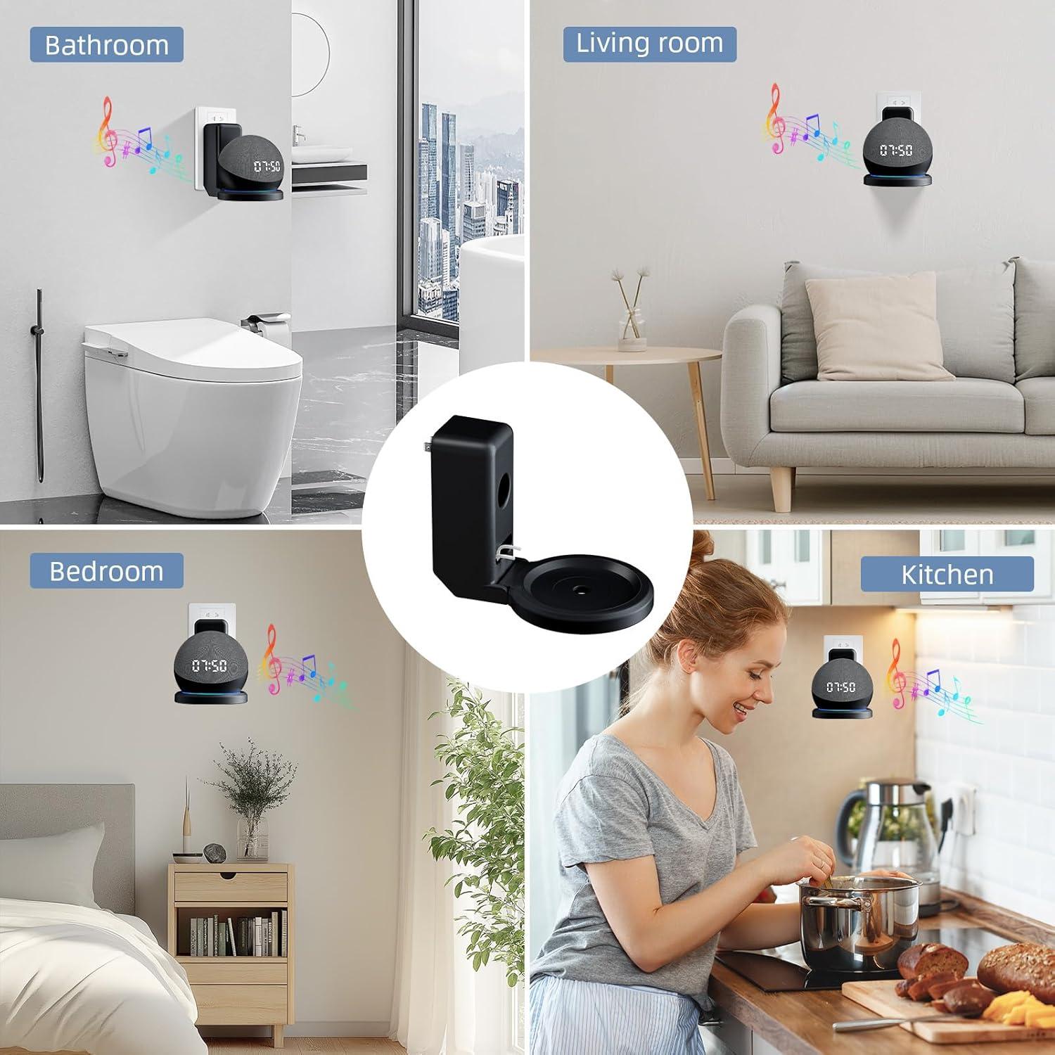 Soporte de Montaje en Pared AFGHOA para Echo Dot 5ta/4ta Gen - Negro