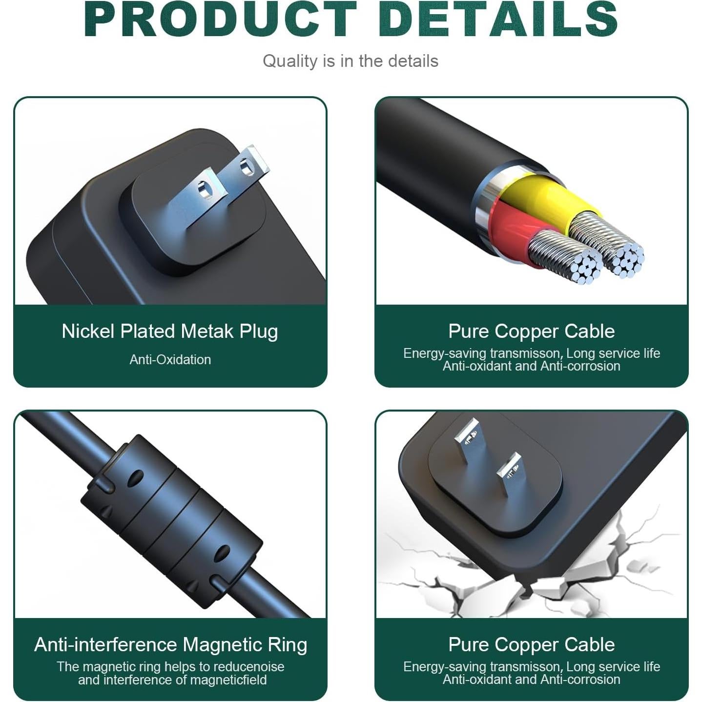 Cable de Alimentación 15W FROMCQC para Echo Dot 3ra/4ta/5ta Gen