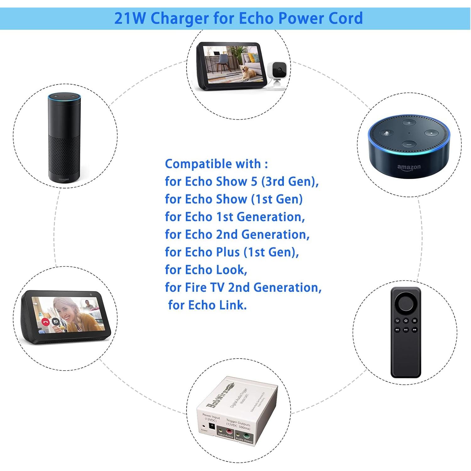 Cargador Gonine 21W para Echo Show 5 y Echo 1ra/2da Generación