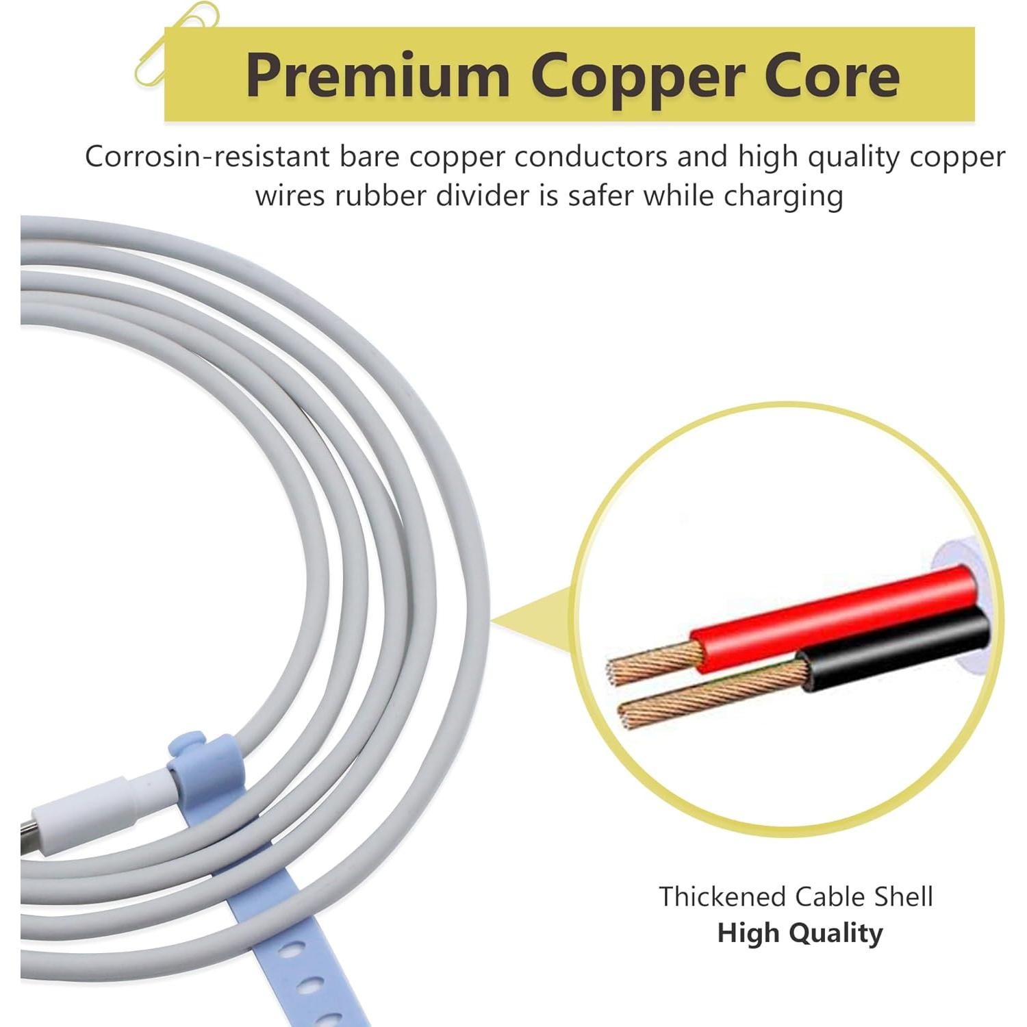 Cable de Cargador USB C 12V para Echo Dot 3ra/4ta Gen - Blanco