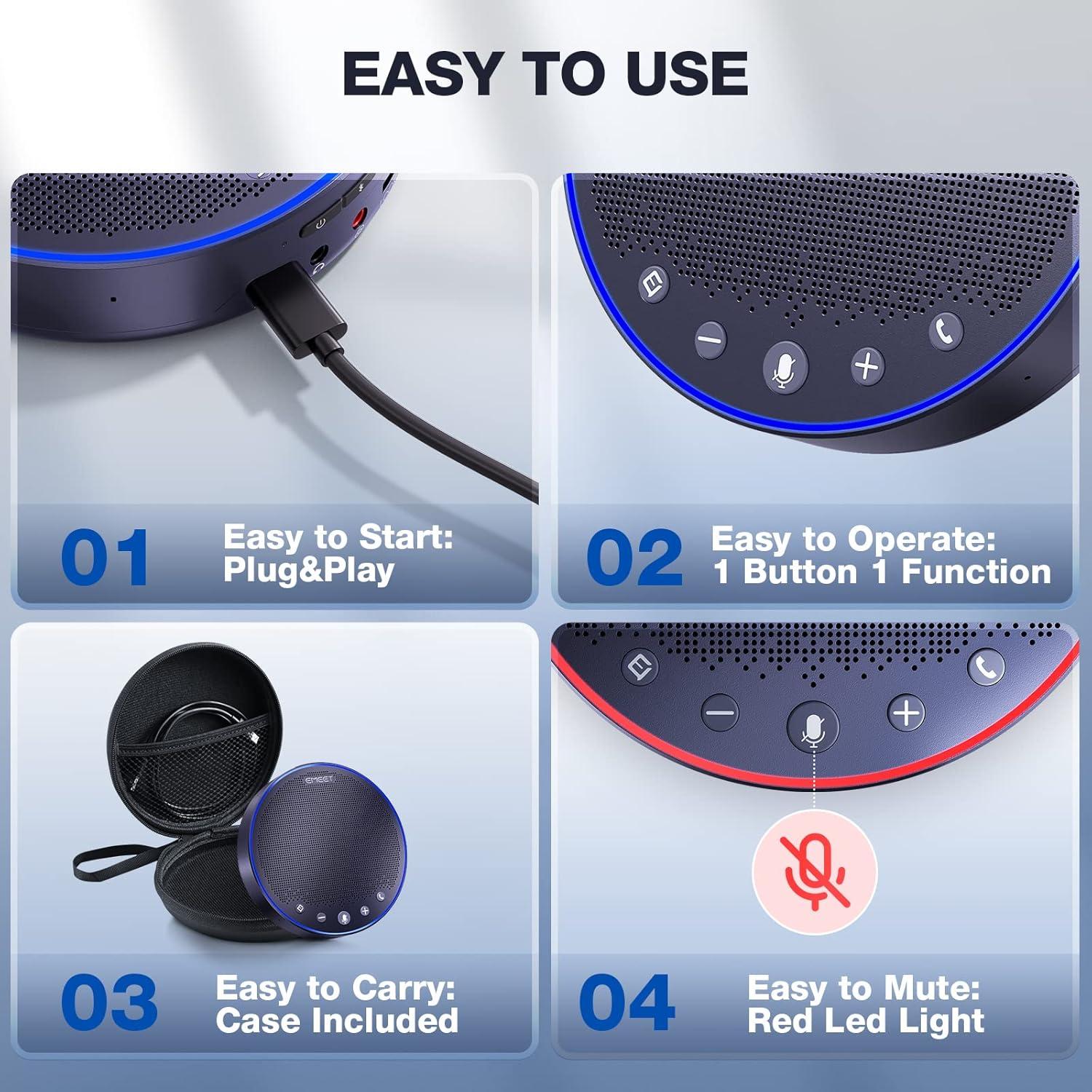 Altavoz Bluetooth EMEET OfficeCore M3 - 4 Micrófonos AI 360°