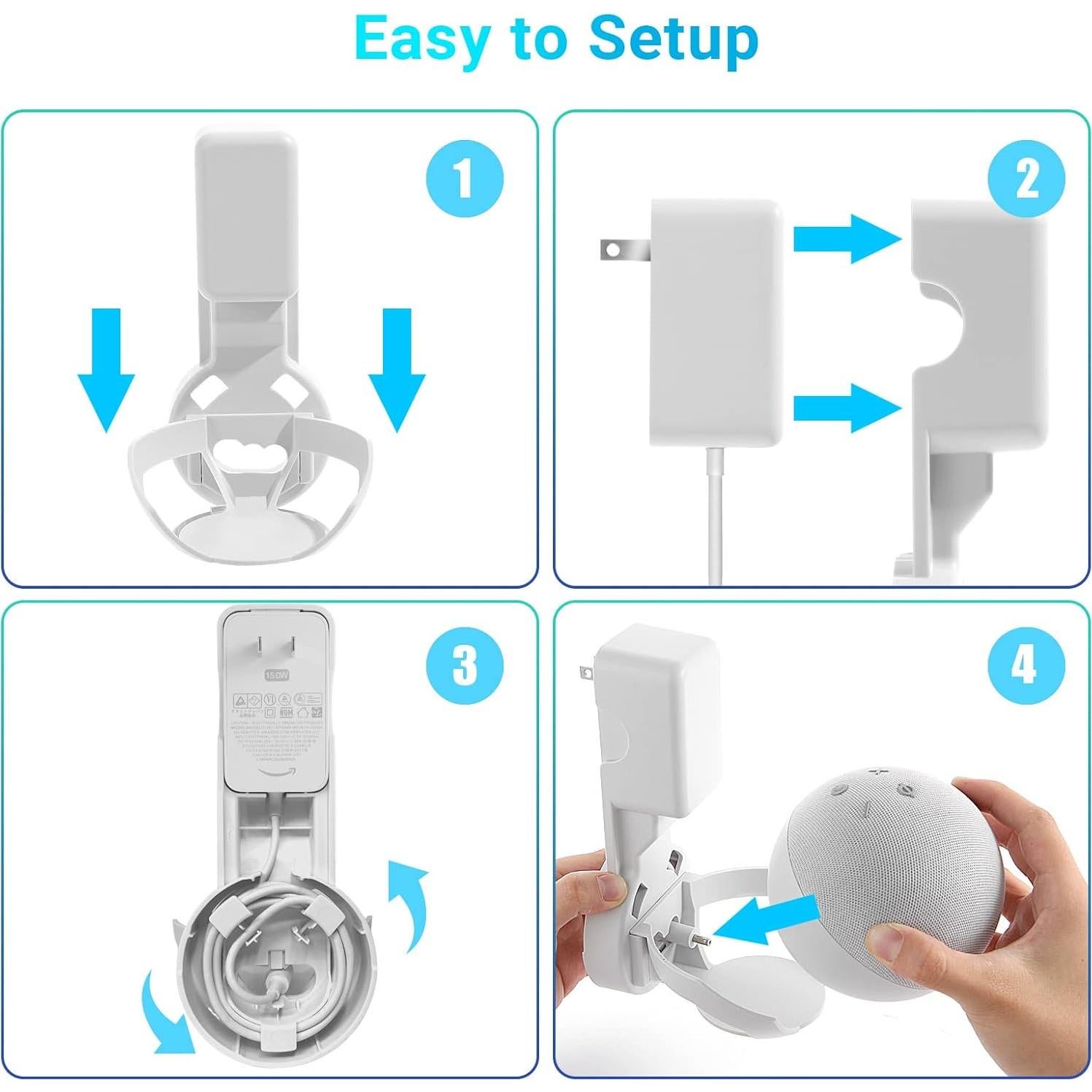 Soporte de Montaje en Pared ZUOLACO para Echo Dot 4ta y 5ta Gen