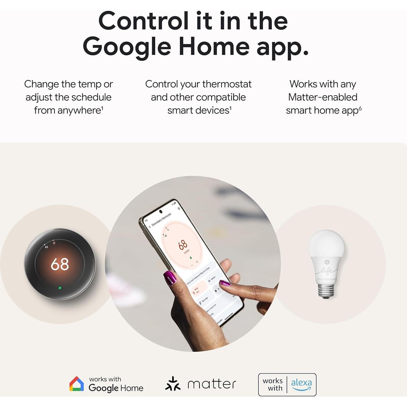 Termostato Inteligente Google Nest 4ta Gen + Sensor Temperatura