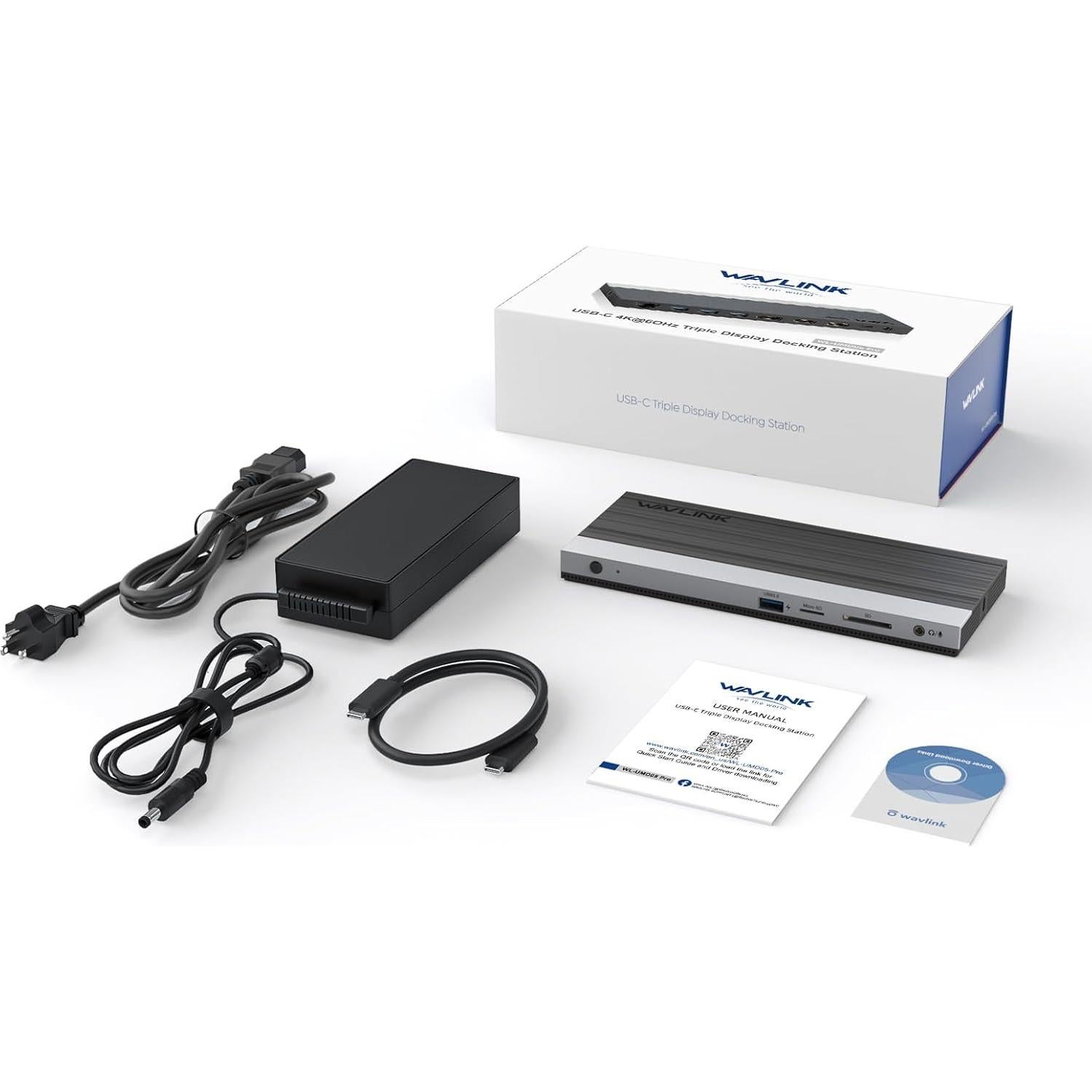 Dock USB C WAVLINK 13 en 1 para 3 Monitores 100W PD