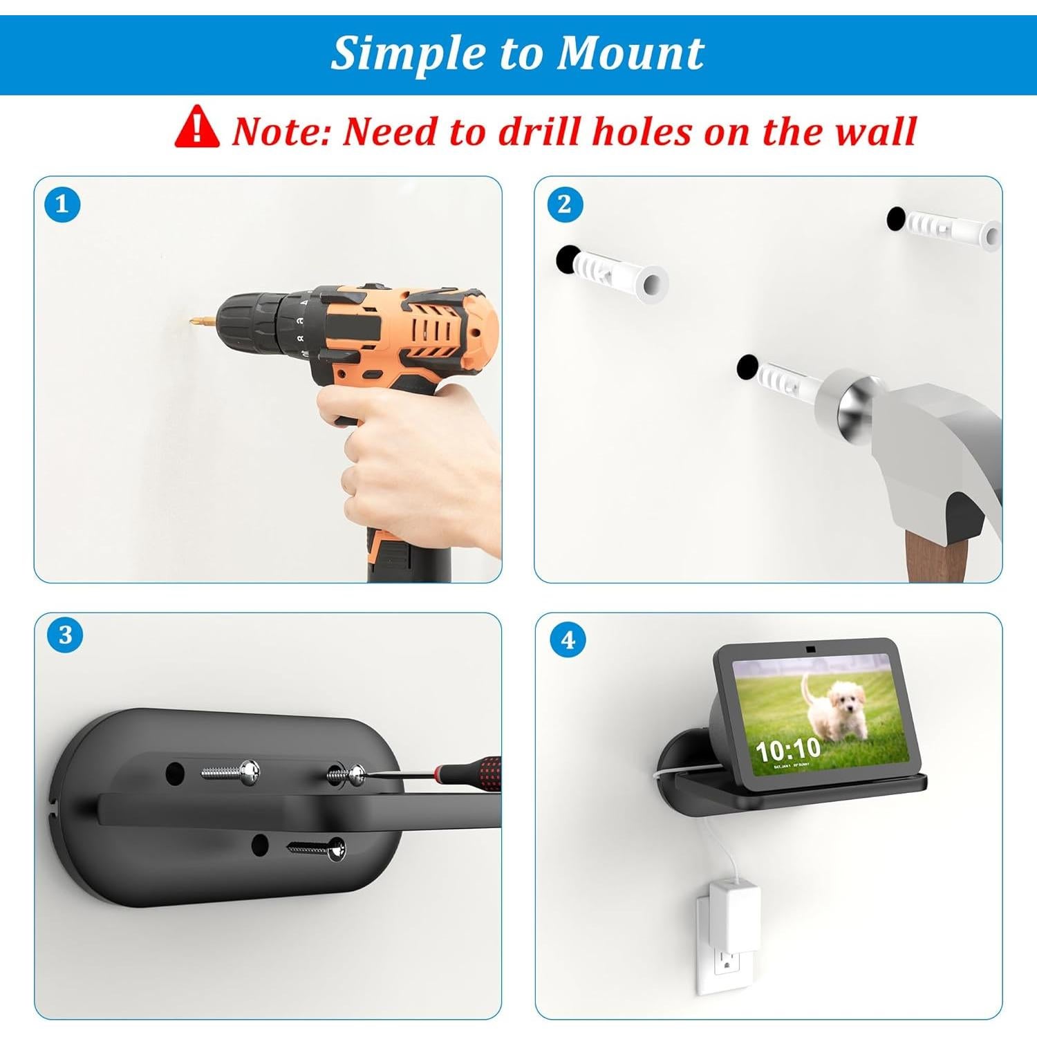 Soporte de Pared PlusAcc para Show 8 y Google Nest Hub Max