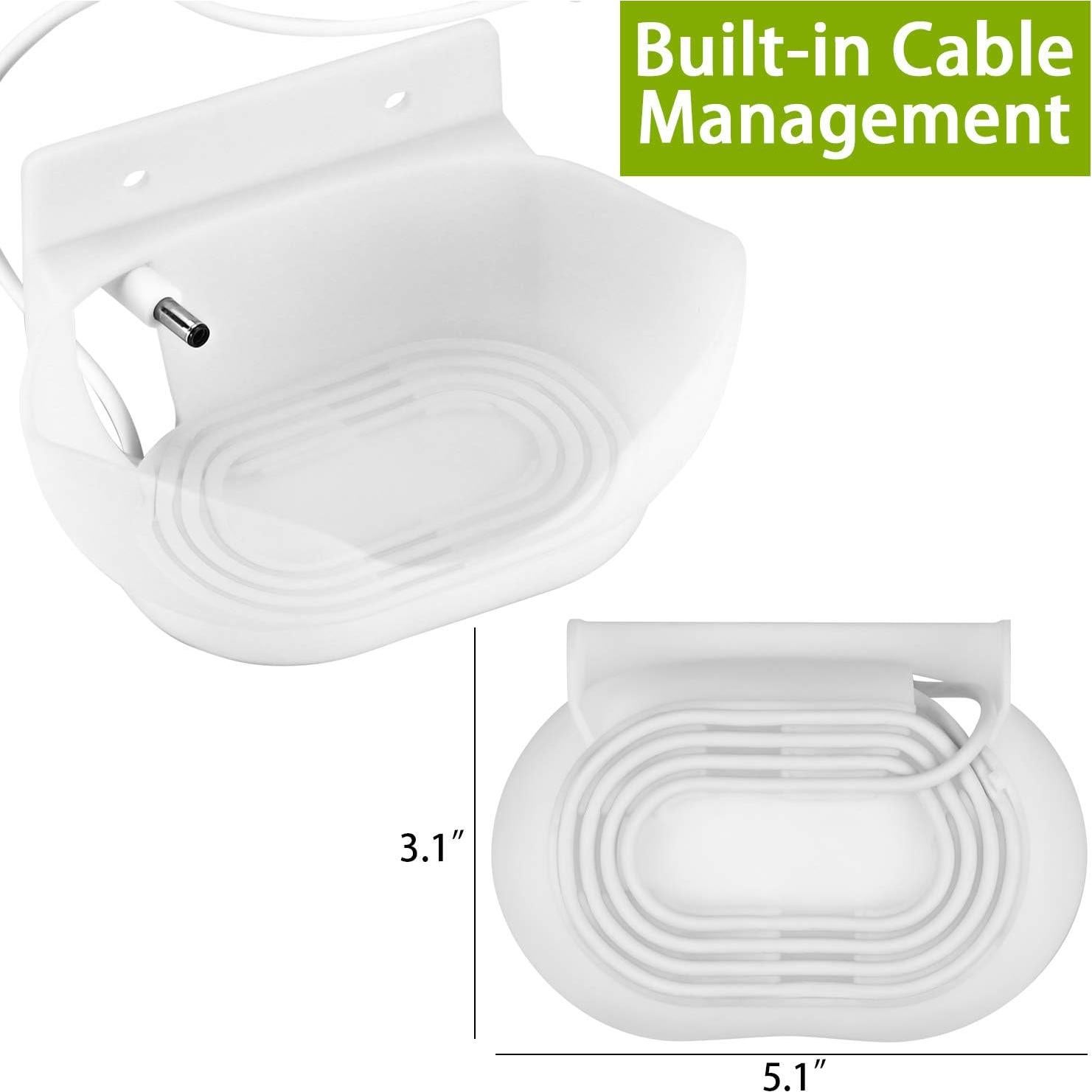 Soporte de Pared para Altavoz Google Nest Audio Ouligei - Blanco, Instalación Fácil y Gestión de Cables