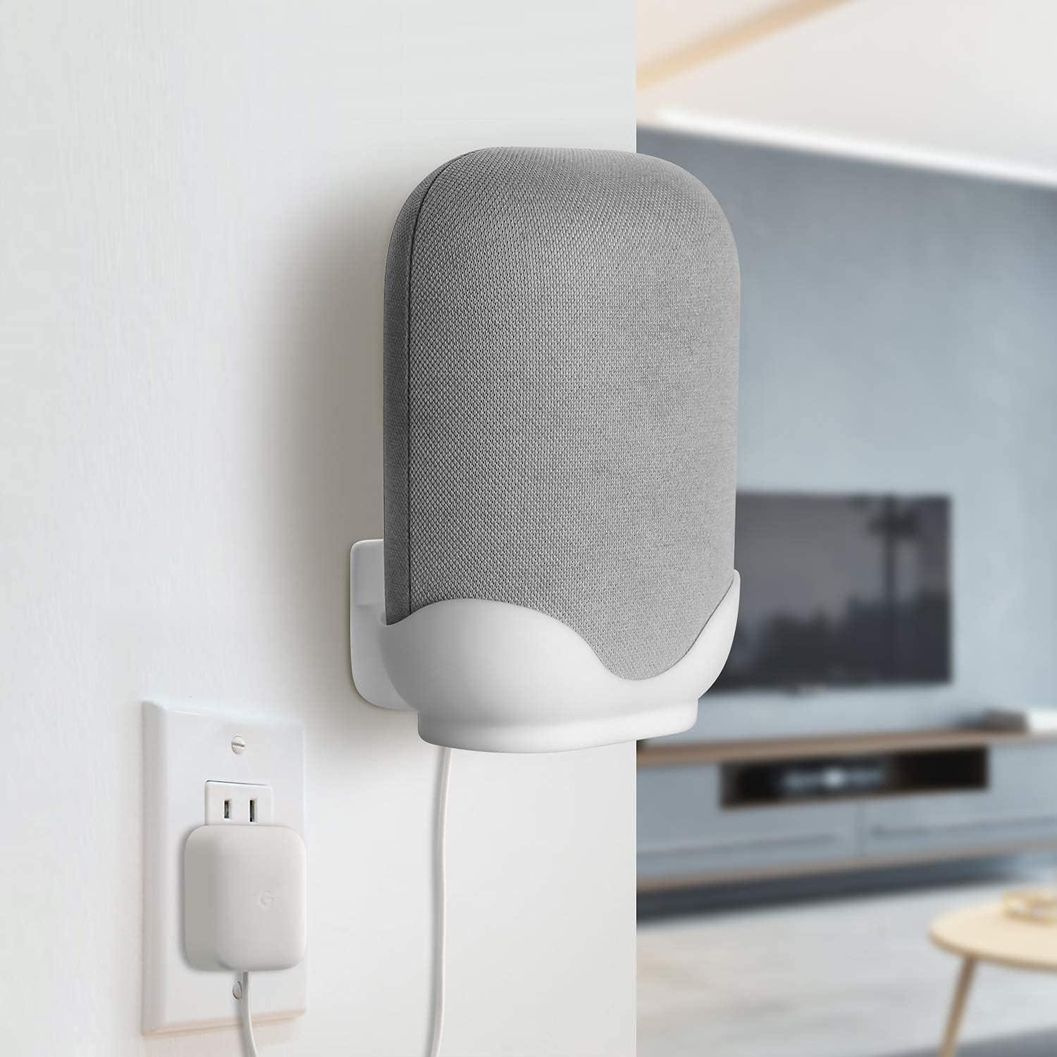 Soporte de Pared para Altavoz Google Nest Audio Ouligei - Blanco, Instalación Fácil y Gestión de Cables