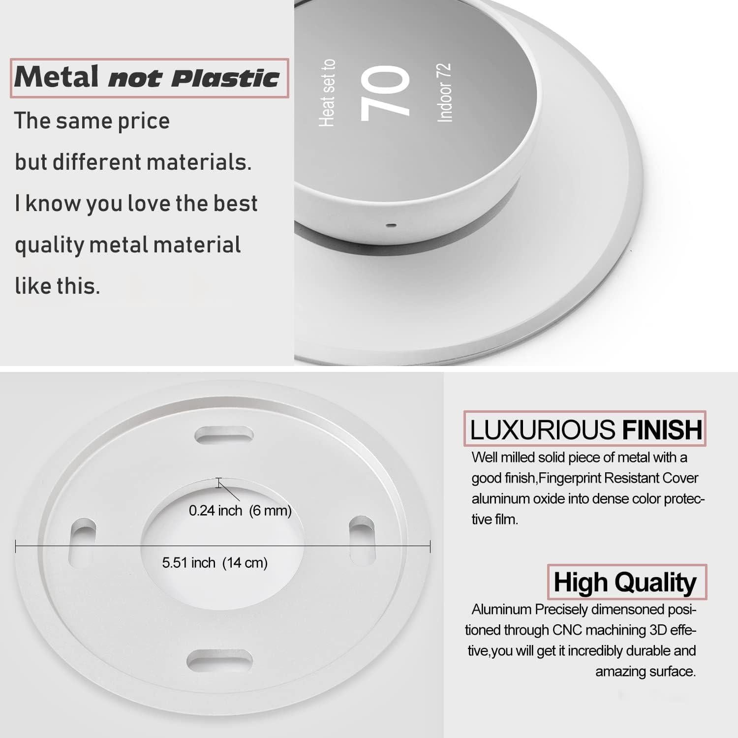 Placa Metálica Blanca POPMAS para Termostato Google Nest 2020