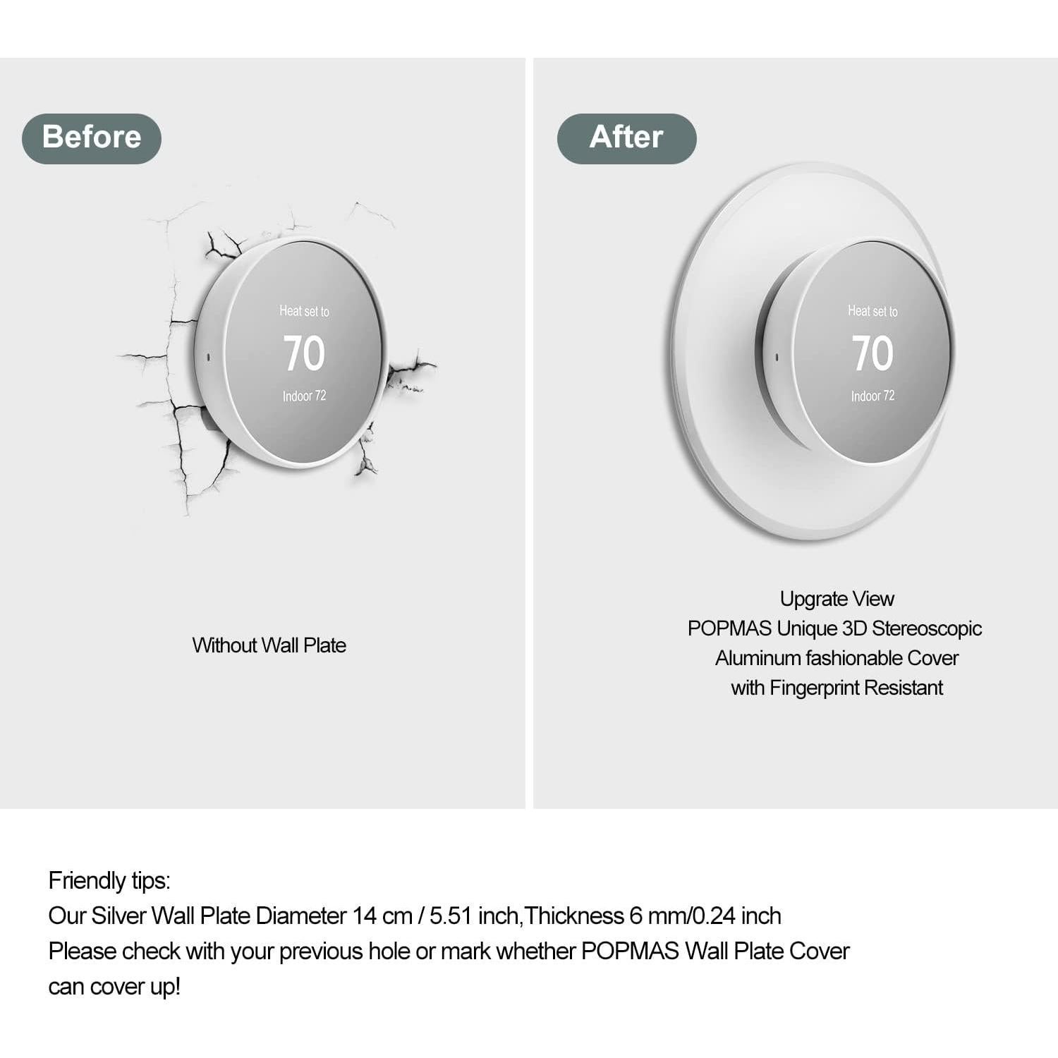 Placa Metálica Blanca POPMAS para Termostato Google Nest 2020