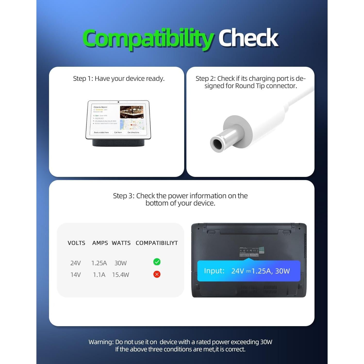 Cable de Alimentación 24V DEXPT para Google Nest Hub Max