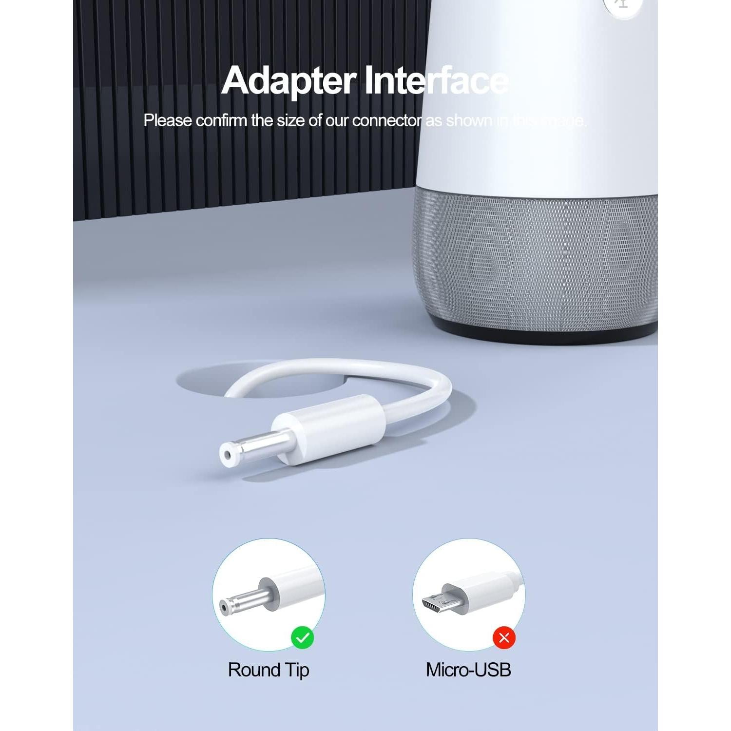 Cable de Alimentación 15W Pwept para Google Home Hub y Nest Hub