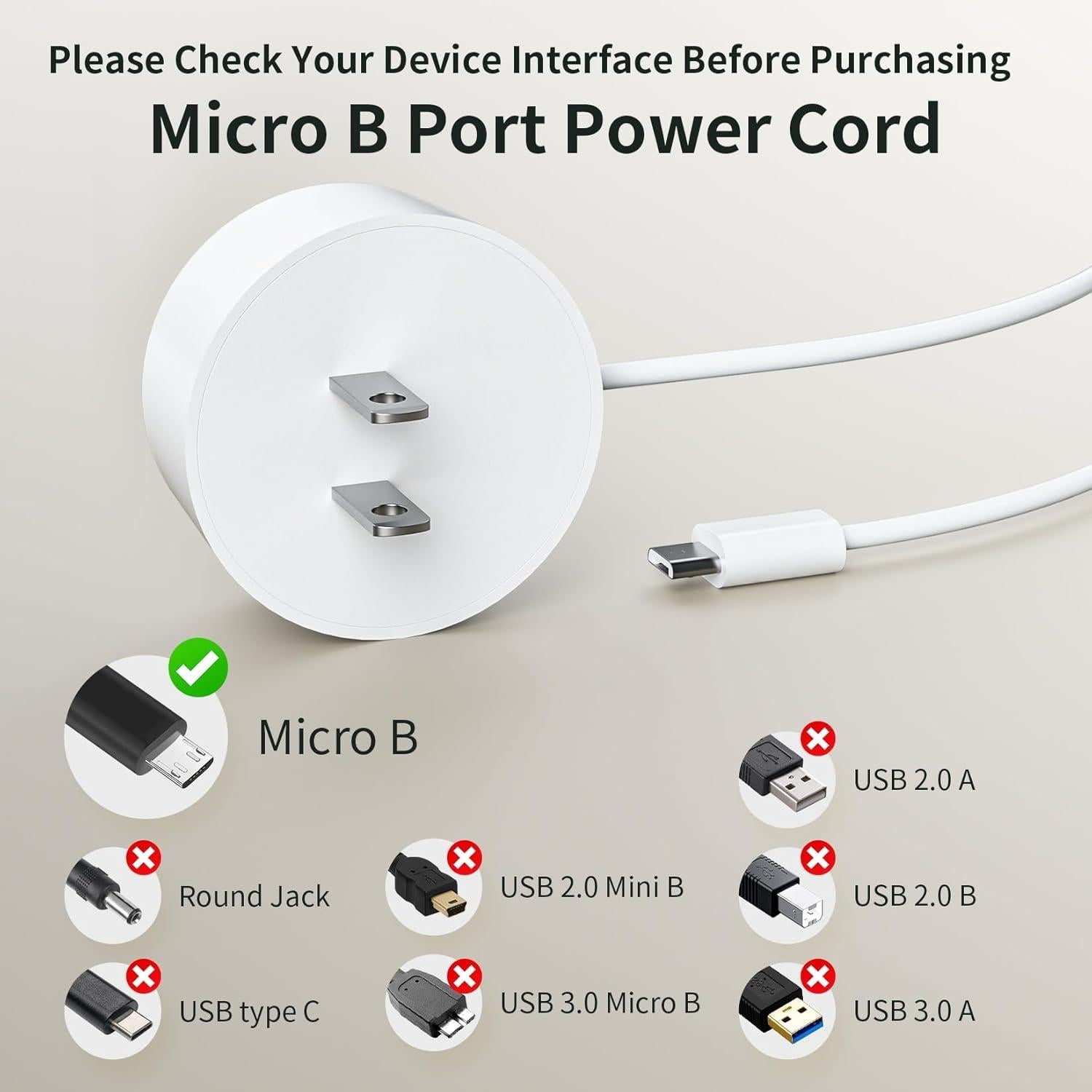 Cable de Alimentación Micro B 1.5M BolAAzuL para Google Home Mini