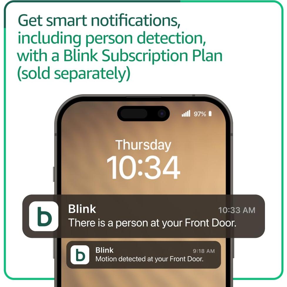 All-new Blink Video Doorbell + Mini 2 – Motion & chime alerts, HD viewing, and two way audio. Sync Module Core included – 1 camera system + Mini 2 (Black/Black)
