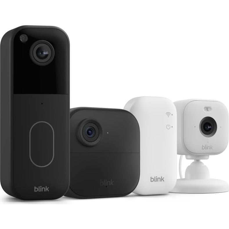 Whole Home Bundle – Outdoor 4 camera, Mini 2 camera, Video Doorbell (2nd Generation), Sync Module Core included – HD video, motion detection, Works with Alexa
