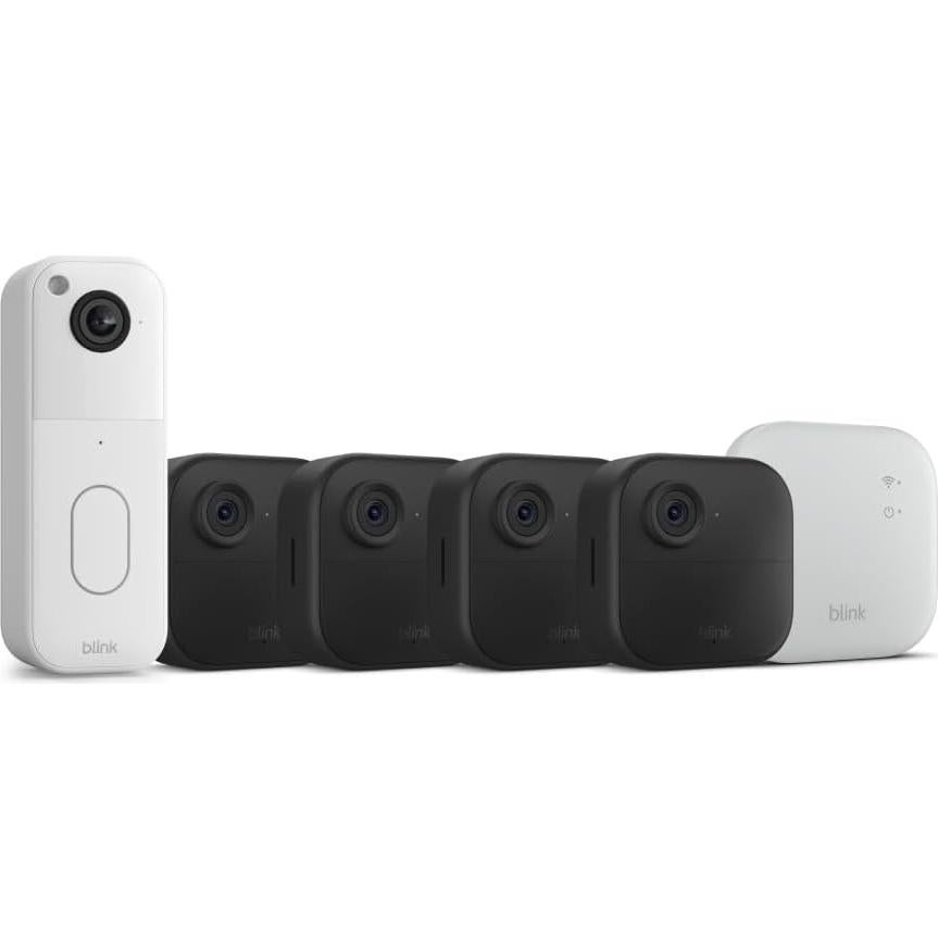 All-new Blink Video Doorbell + Outdoor 4 XR – Wireless smart security cameras, two-year battery life, go up to 400 feet from your home with extended range. Sync Module XR included.