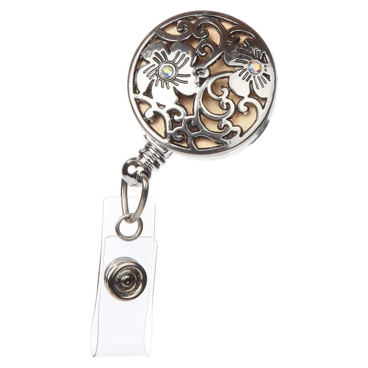 Porta Credencial Retráctil Boojee Beads 81 cm Clip Giratorio