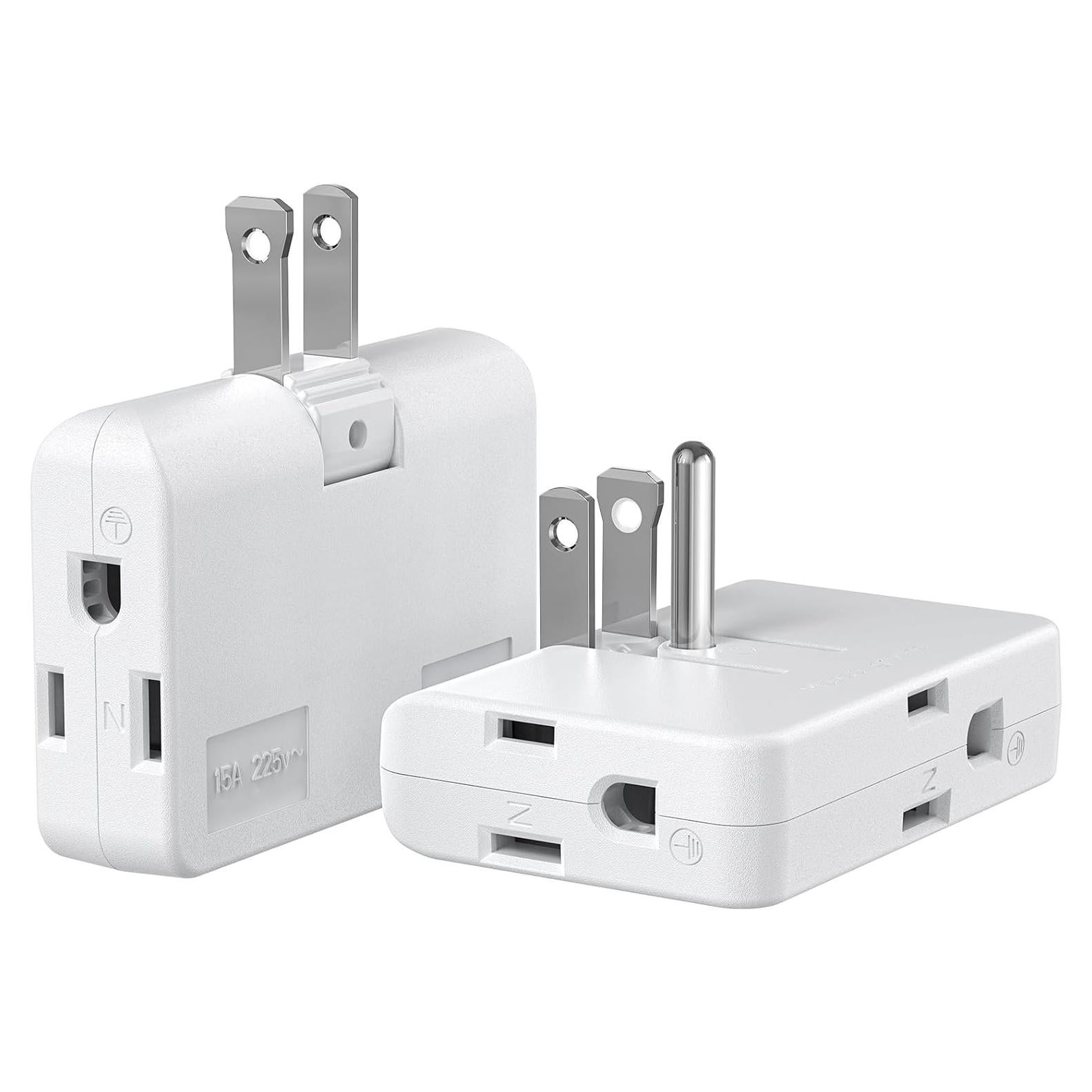 Adaptador de Enchufe ETwinCoo 2/3 Patas con 3 Salidas