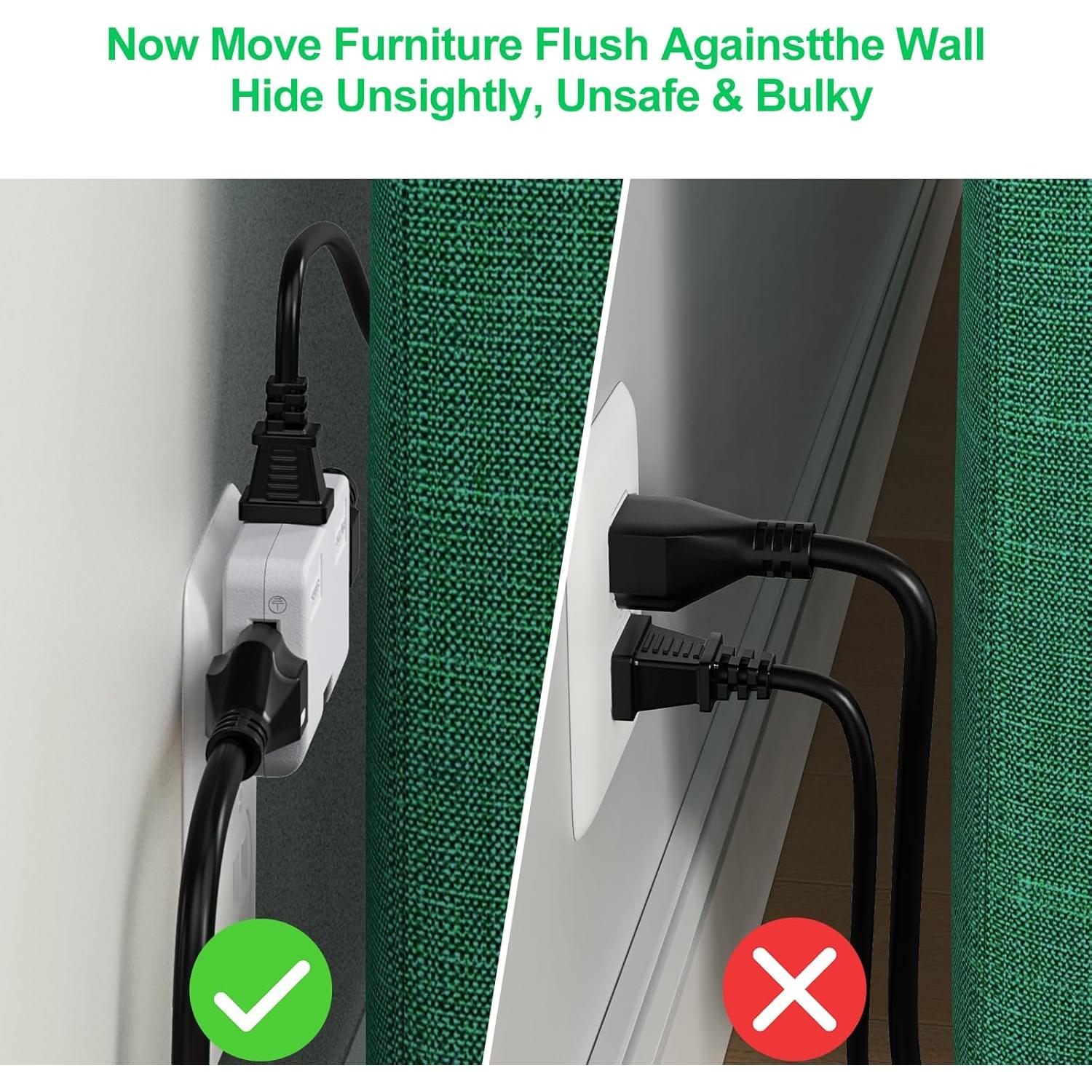 Adaptador de Enchufe ETwinCoo 2/3 Patas con 3 Salidas