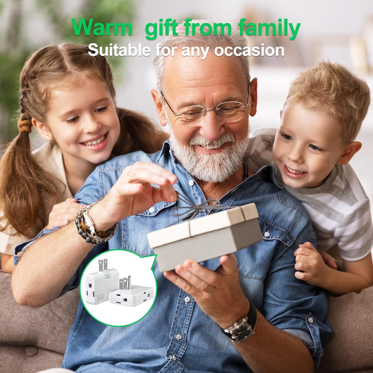 Adaptador de Enchufe ETwinCoo 2/3 Patas con 3 Salidas