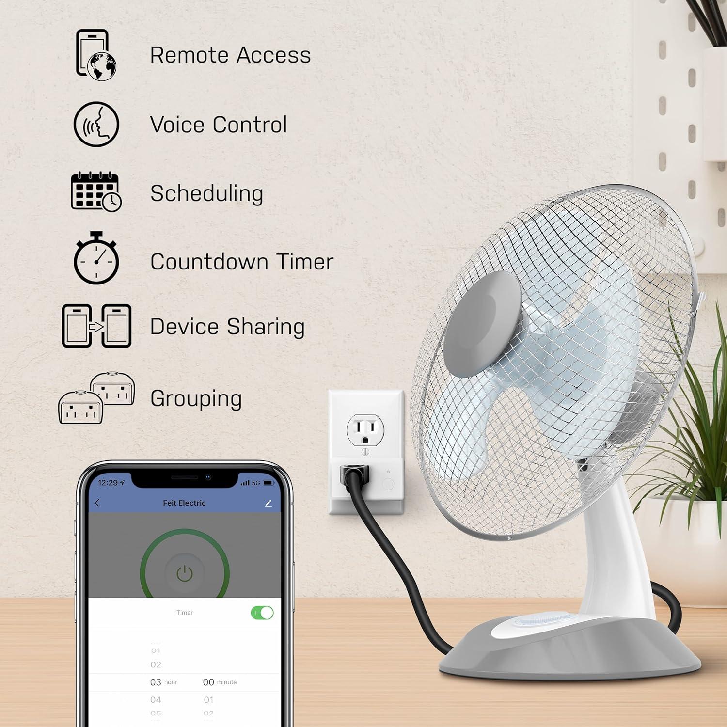 Enchufe Inteligente Feit Electric WiFi 15A Control Remoto (2 Pcs)