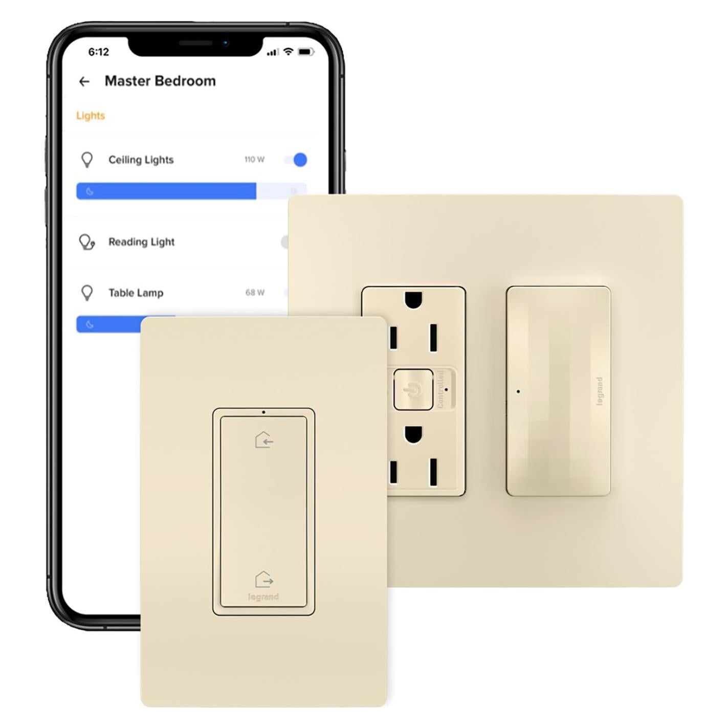 Interruptor Inteligente Legrand Radiant WNRH15KITLA Almendra Clara