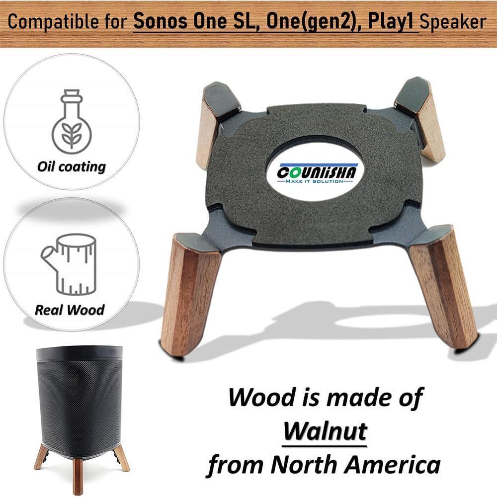 Soporte de Madera Real Yotommi para Sonos One Gen2 y Play:1