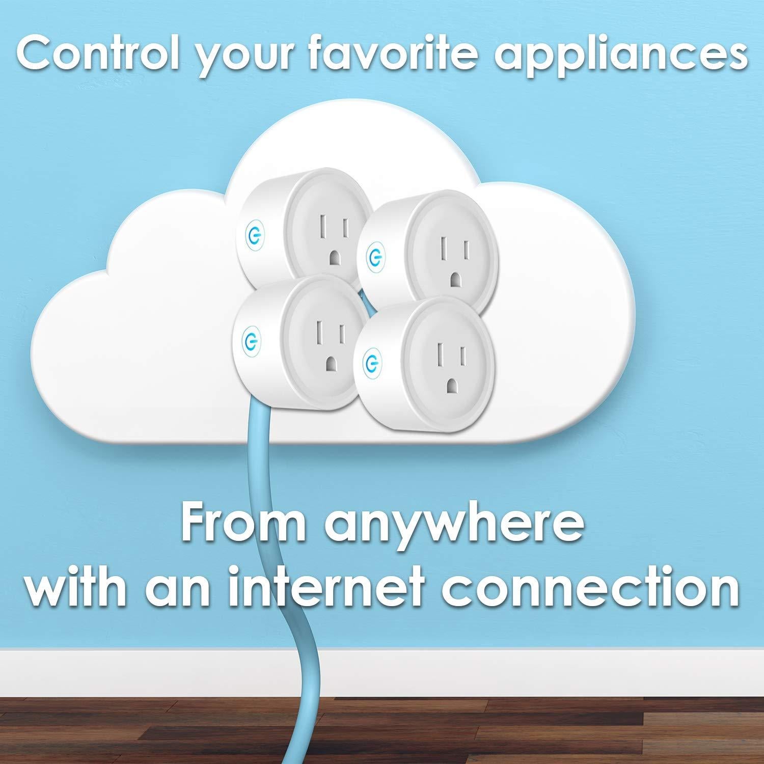 Enchufe Inteligente WiFi Deco Gear 4 Pack Compatible Alexa