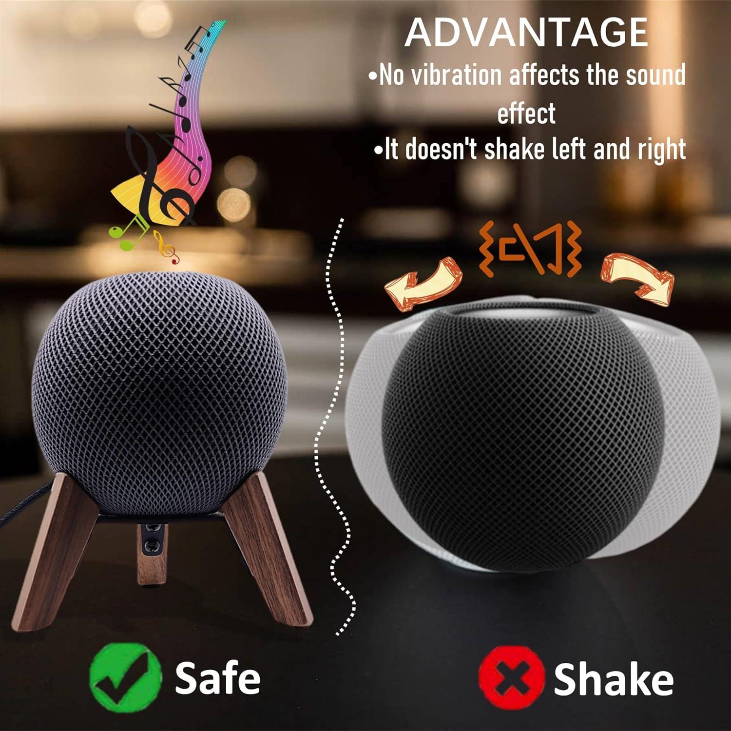 Soporte de Madera Real para Homepod Mini Counlisha Nogal