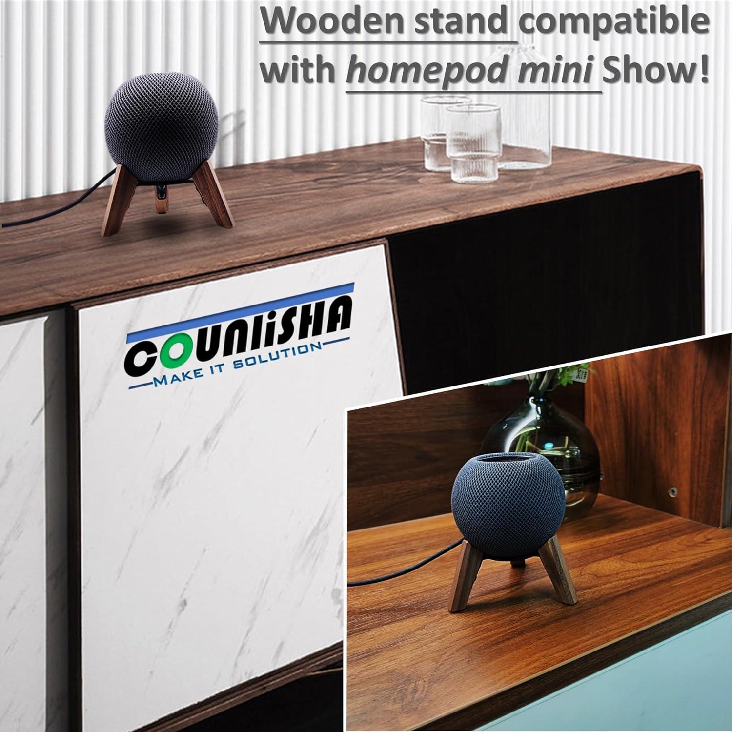 Soporte de Madera Real para Homepod Mini Counlisha Nogal