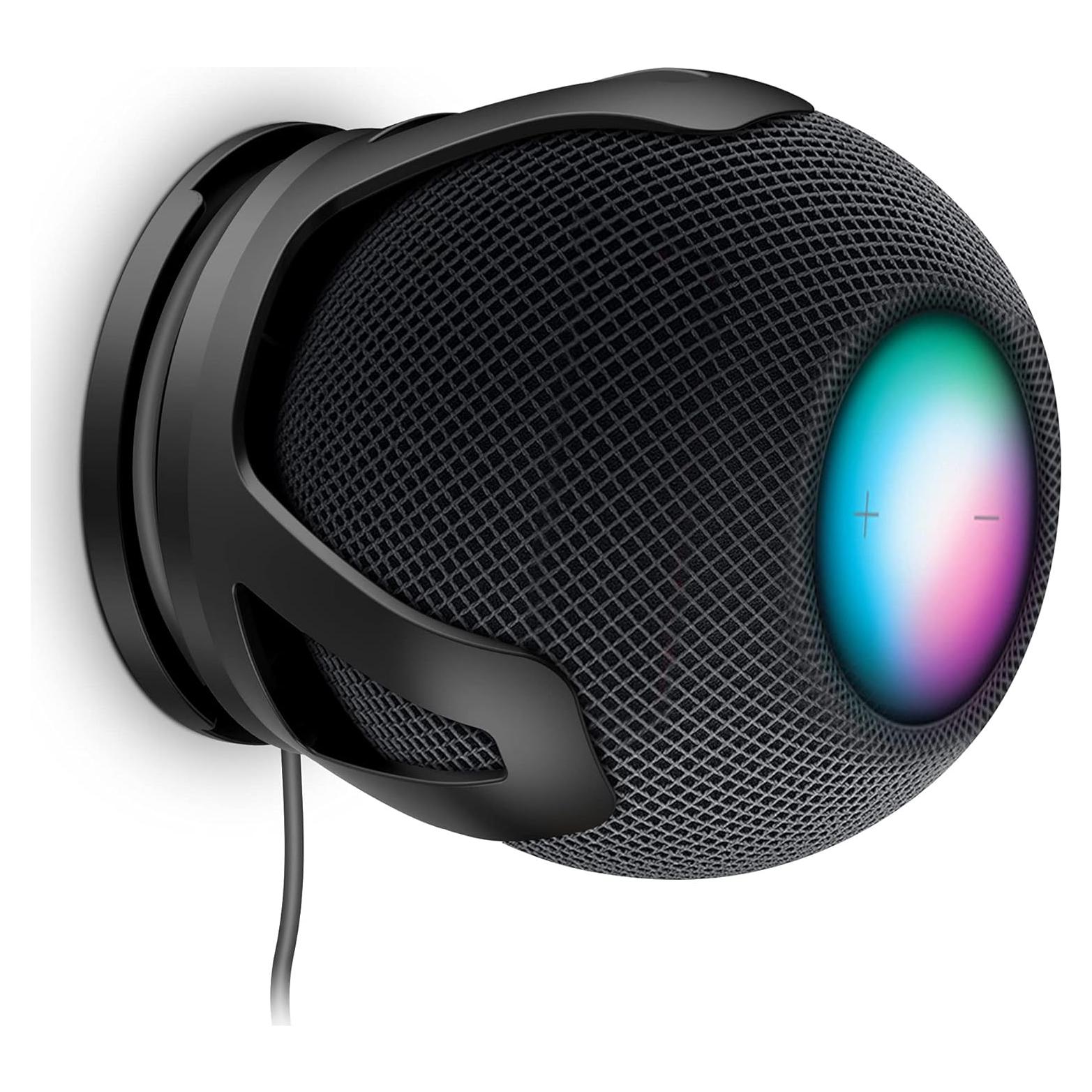 Soporte de pared PlusAcc para HomePod Mini - Negro, compacto y elegante