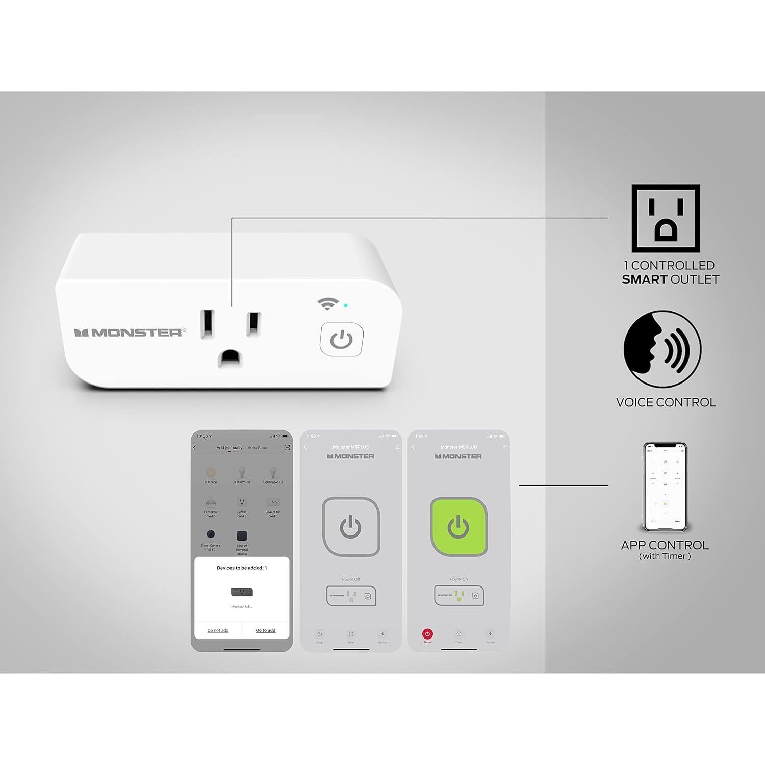 Enchufe Inteligente Monster MSPLUG WiFi Control por Voz