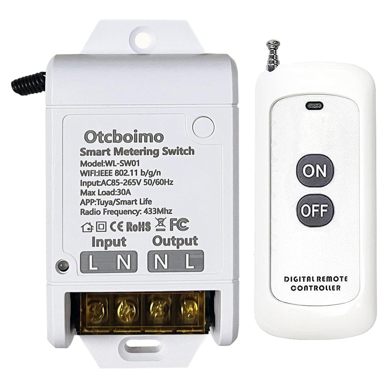 Interruptor Inteligente Inalámbrico WiFi Otcboimo 30A con Control Remoto
