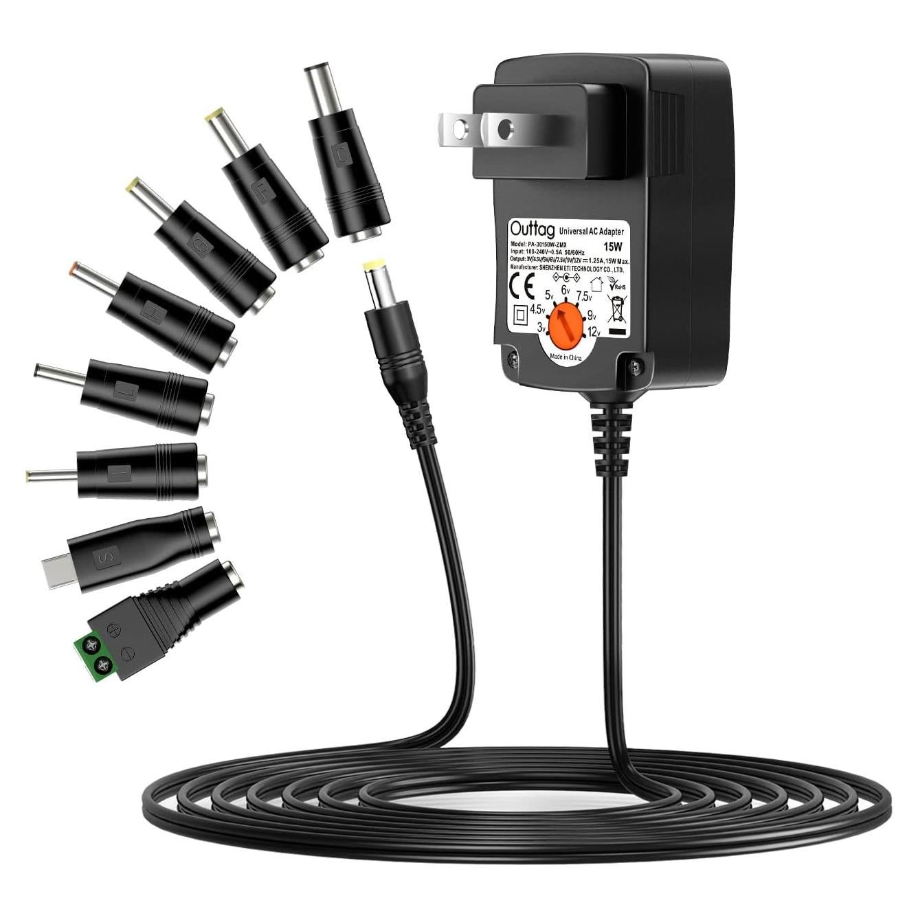 Adaptador AC Universal 15W con 8 Puntas SHENZHEN ETI