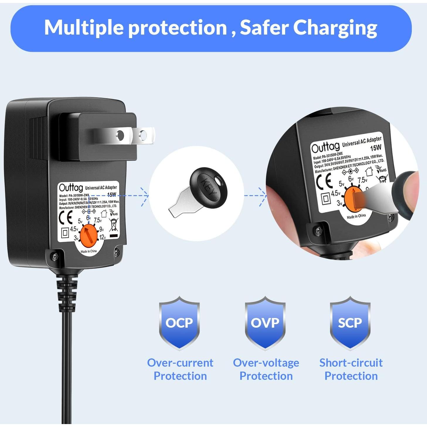 Adaptador AC Universal 15W con 8 Puntas SHENZHEN ETI