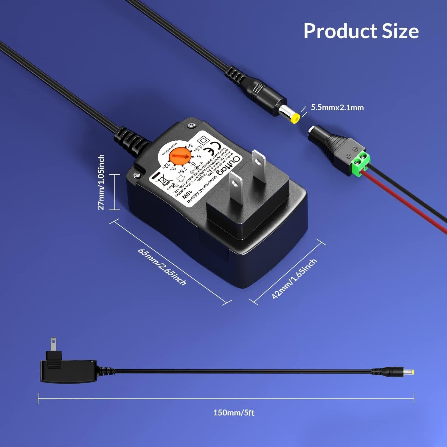 Adaptador AC Universal 15W con 8 Puntas SHENZHEN ETI