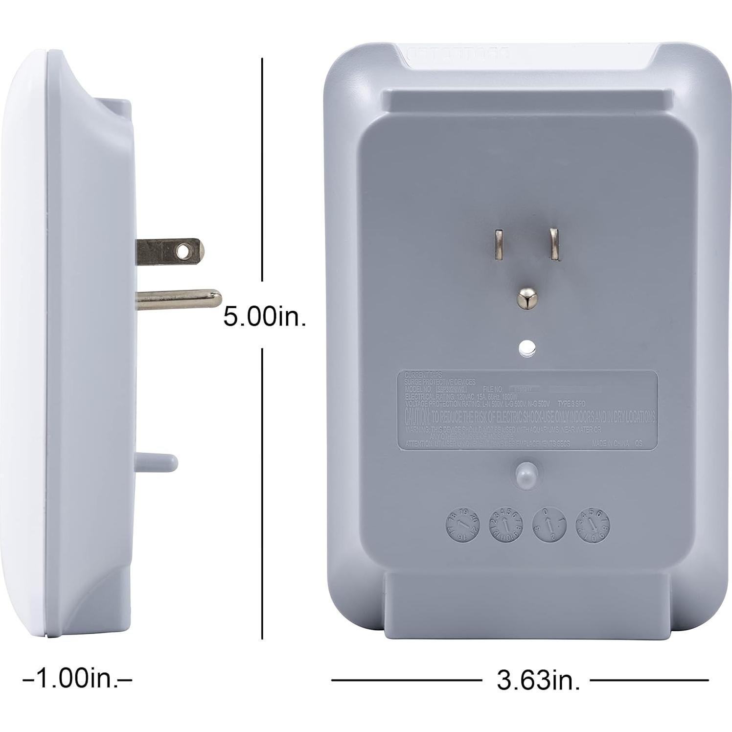 Extensor de 3 Salidas y 2 USB GE 33646, Protector de Sobretensión