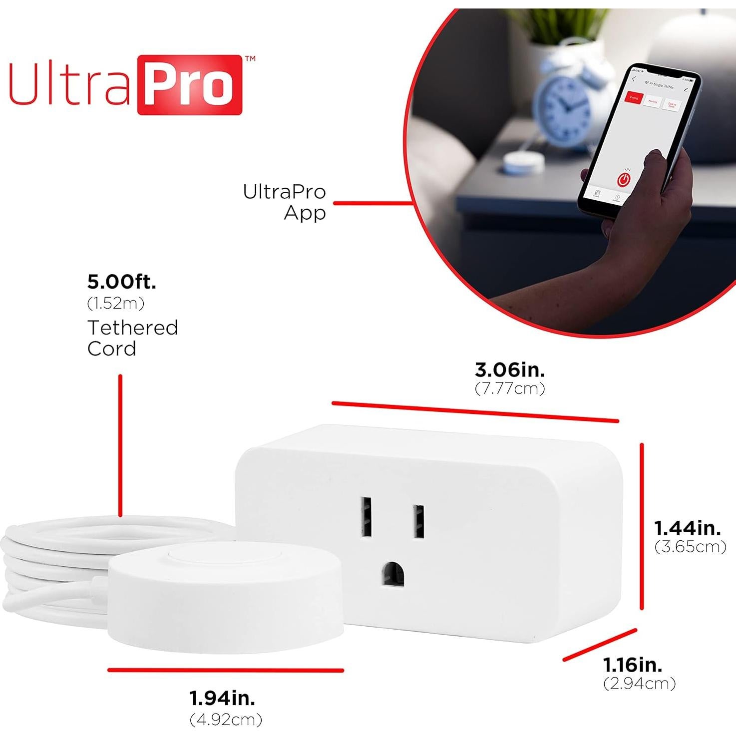 Enchufe Inteligente WiFi UltraPro 60342 con Tether 1.52m