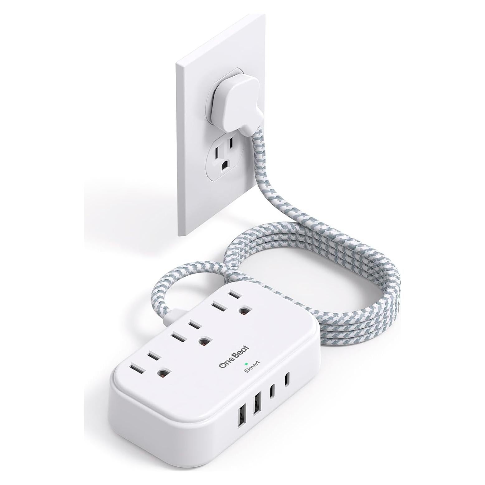 Regleta de Poder One Beat 5 Pies 3 Salidas 4 USB Crucero