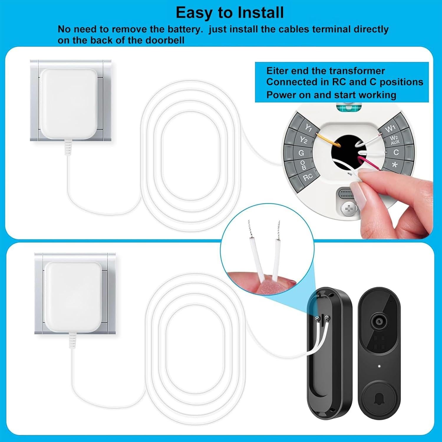 Adaptador C Wire PDEEY para Timbrés Ring y Nest 7.92 m