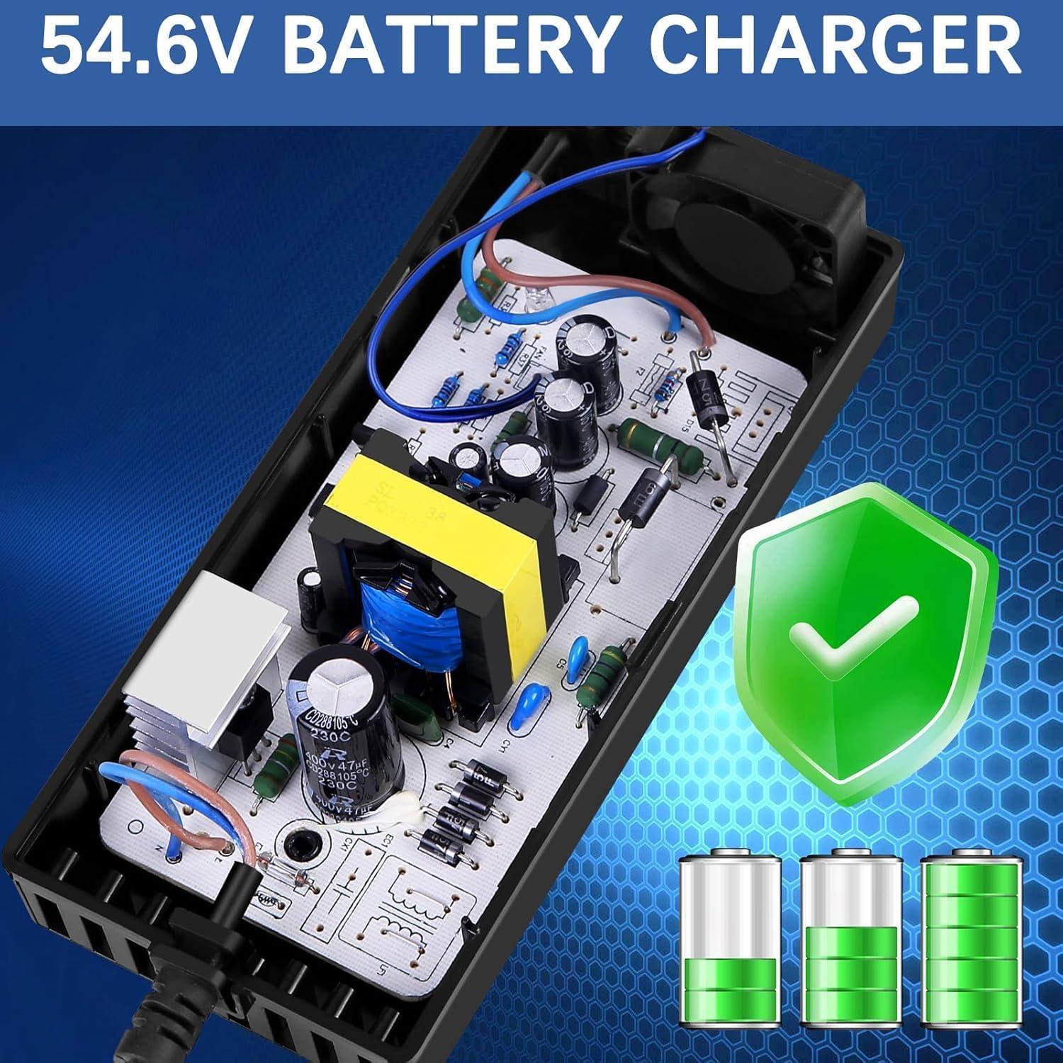 Cargador Universal 54.6V 3A para Batería de Litio 48V