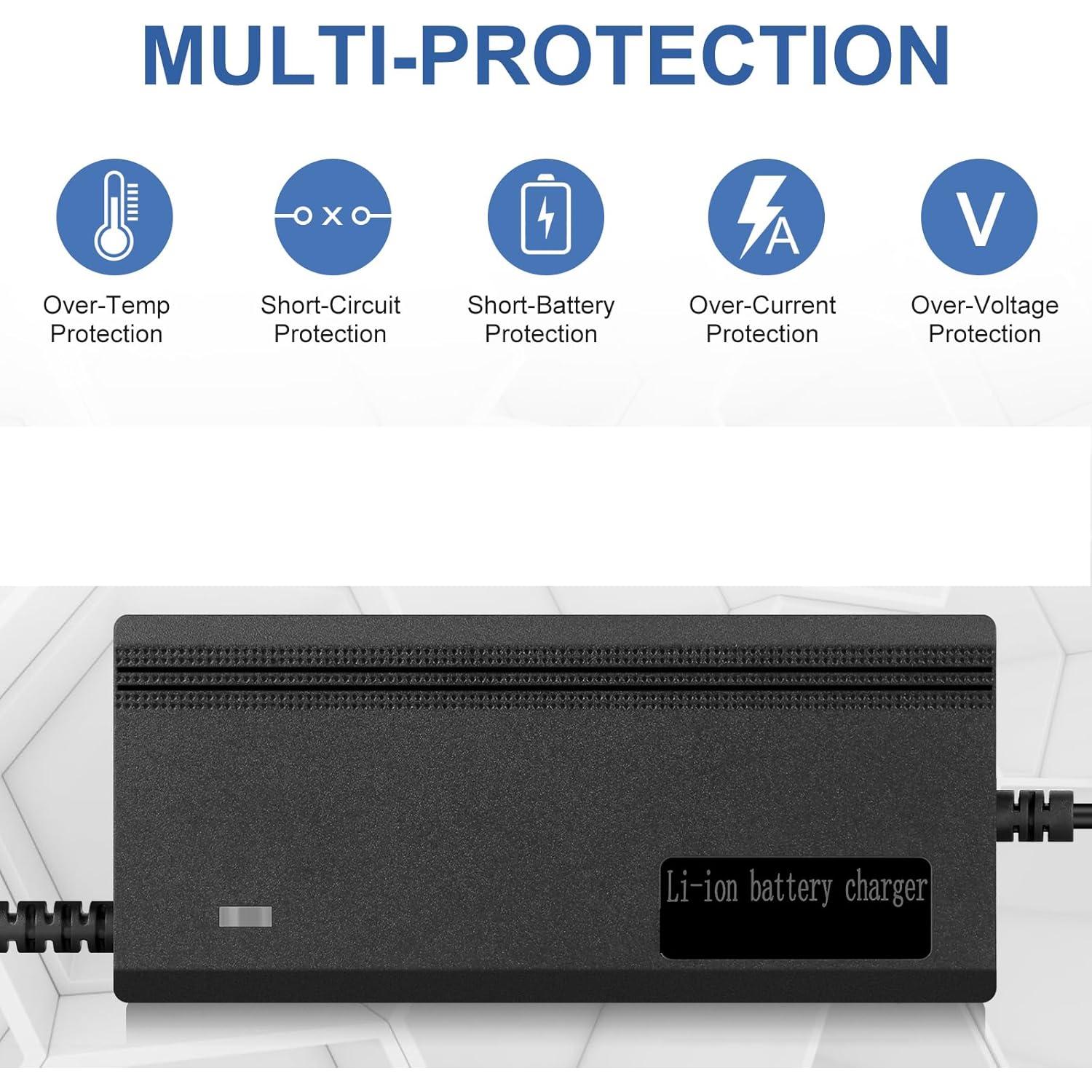 Cargador Universal 54.6V 3A para Batería de Litio 48V