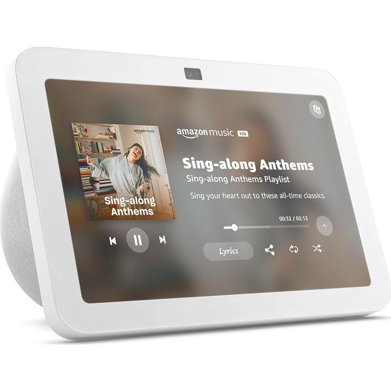 Like-New Amazon Echo Show 8 (newest model), With Spatial Audio, Smart Home Hub, and Alexa, Glacier White