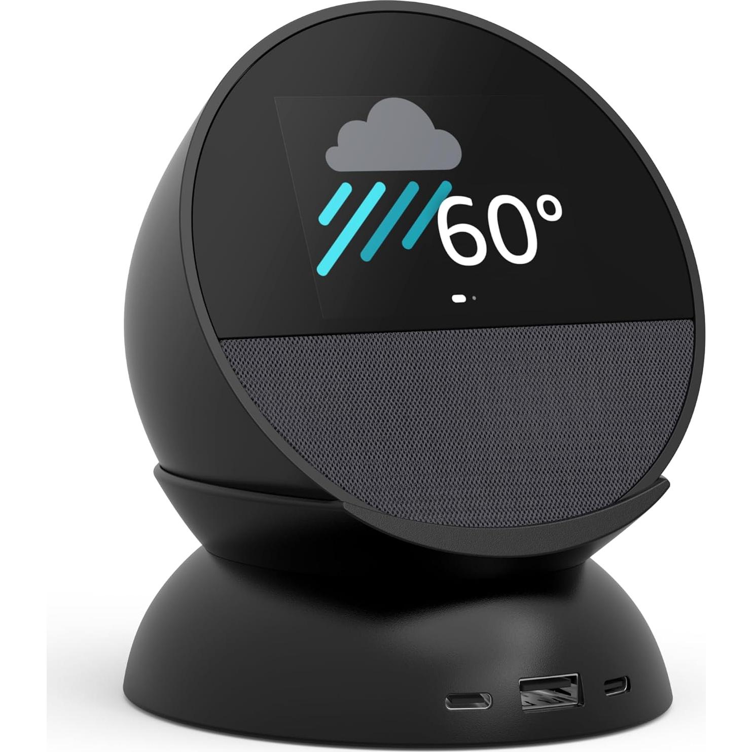 Made for Amazon Stand with USB-C and USB-A Charging Ports for Echo Spot (2024 Release)