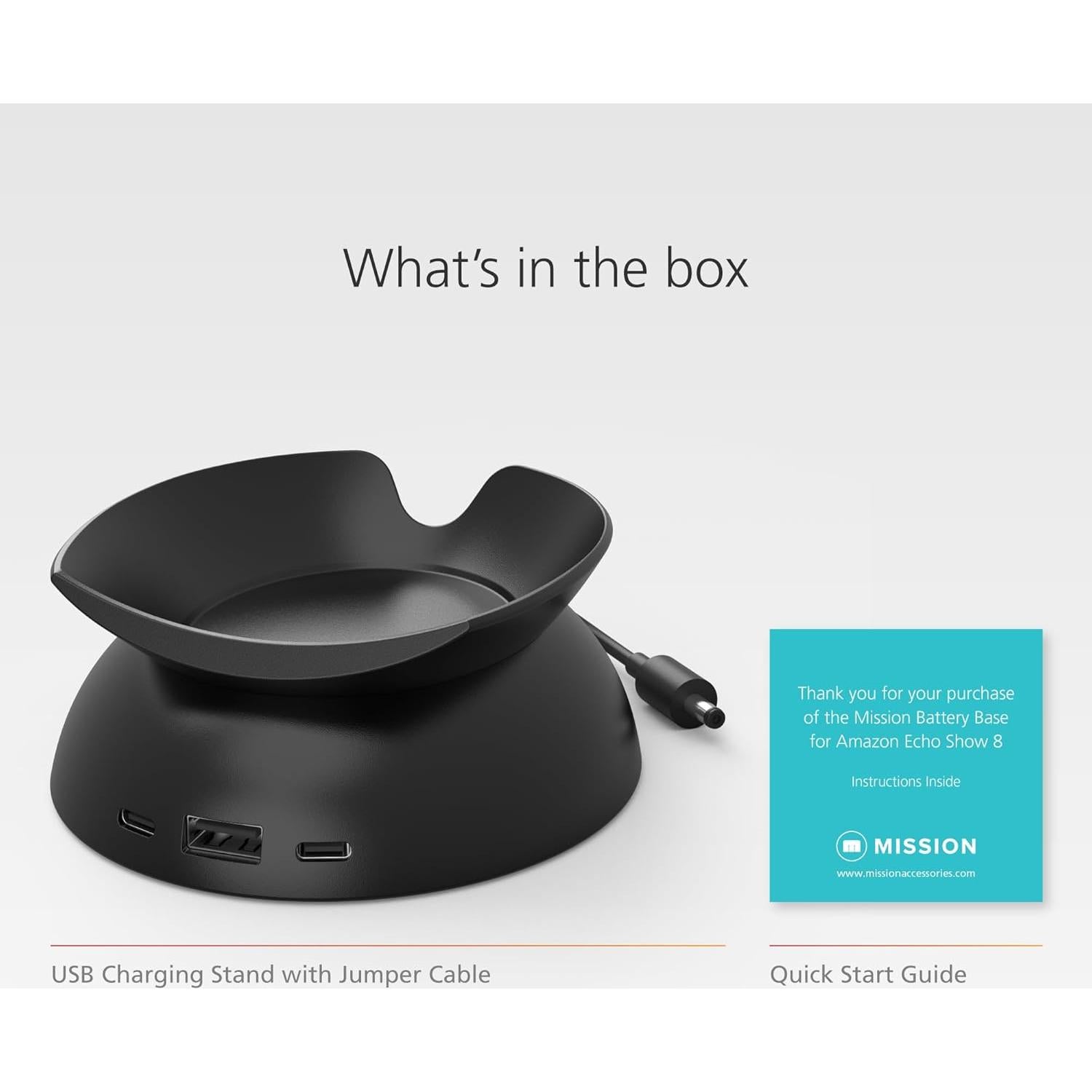 Made for Amazon Stand with USB-C and USB-A Charging Ports for Echo Spot (2024 Release)